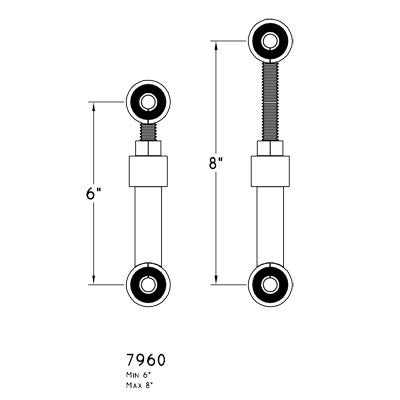 Hellwig 7960 Sway Bar Adjustable End Links HEW7960