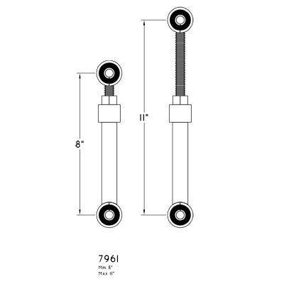 Hellwig 7961 Sway Bar Adjustable End Links HEW7961