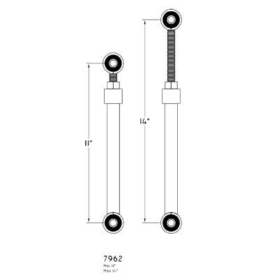 Hellwig 7962 Sway Bar Adjustable End Links HEW7962