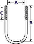Round Trailer U-Bolts - Zinc Plated 11-22Z