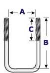 Square Trailer U-Bolts - Zinc Plated 175SQZ