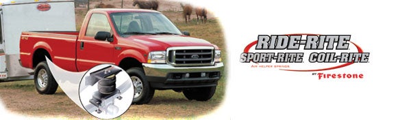 Firestone Ride-Rite air spring kits: Eliminate sag, sway, body roll and bottoming out. Provides load support through the use of air pressure. Adjustable to customize your ride for heavy duty hauling. Most Kits ship the same day - Truckspring.com