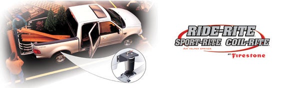 Firestone Sport-Rite airide springs are the answer to all your ride performance needs. Secure Online Ordering.  Most Kits Ship same day - Truckspring.com.  Improve your vehicle ride - installs in 1-2 hours.