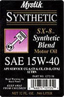 Mystik SX-8 Synthetic 15W/40 - 5 Gallon Pail 1272