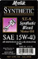 Mystik SX-8 Synthetic 15W/40 - 5 Gallon Pail - 1272