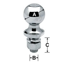Hitch Ball 2-5/16" x 1" x 2-1/8", 6,000 GTW Stainless Steel 63853