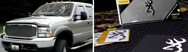 Browning Signature Automotive products available online at www.truckspring.com.  Give your vehicle some attituted with Browning decals, hitch covers, and automotive accessories.