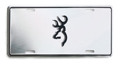Browning Metal License Plate - Silver B9010