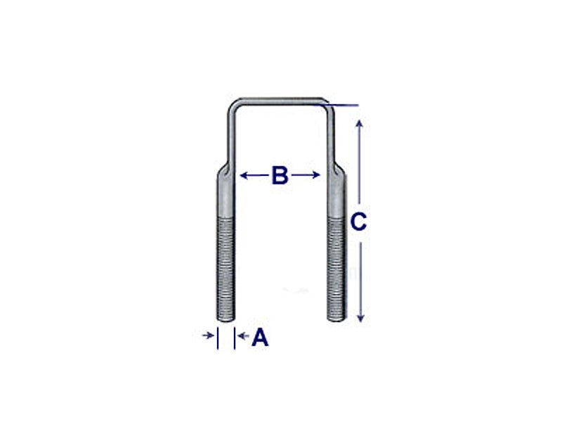 Square Top UBolt Kit Grade 8 5/8 X 21/2 X 10