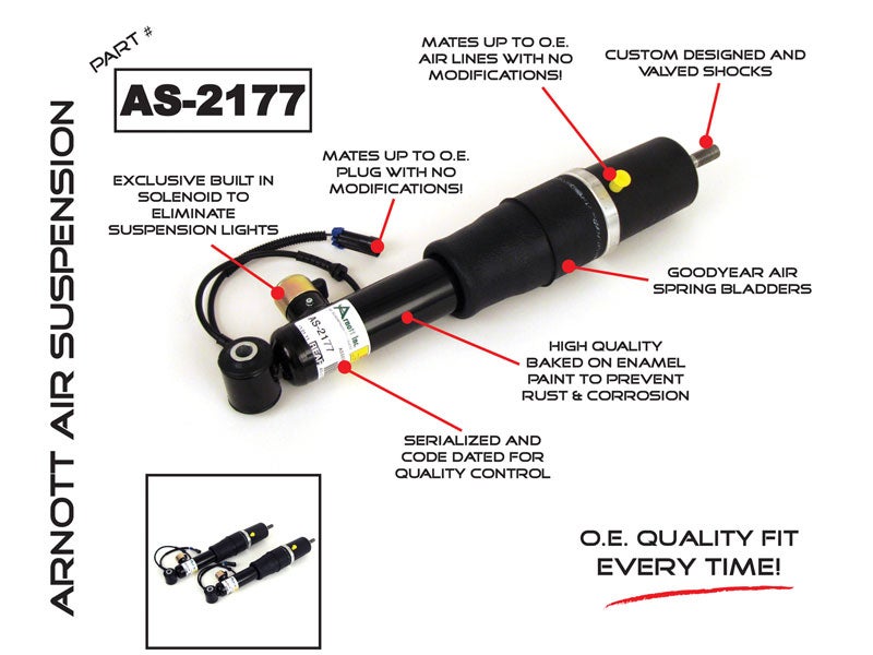 AS2177, Arnott Rear Air Shock Kit for the Cadillac Deville