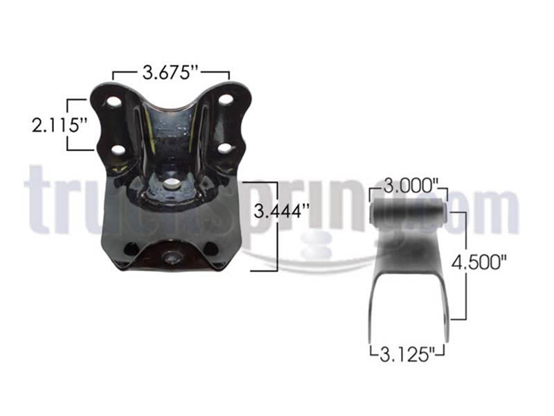 M95924 Ford Ranger Leaf Spring Hanger & Shackle Kit Rear of Rear