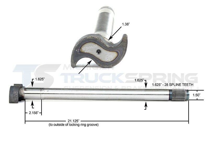 211/8" Camshaft for Fruehauf Brakes Trailer Axle 04812121