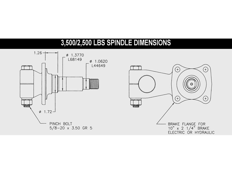 FA35PLUBE, Machined Spindle Arm for Flexiride full or half shaft