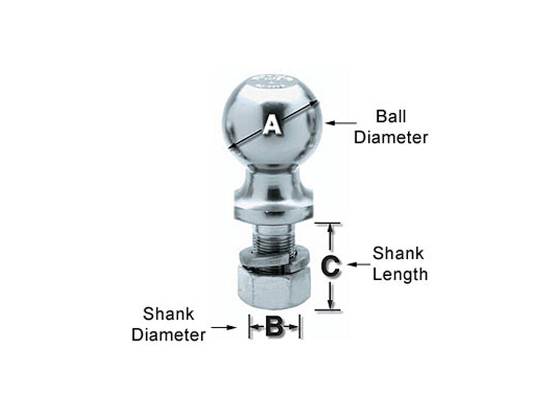 63836 DrawTite 25/16 chrome trailer hitch ball
