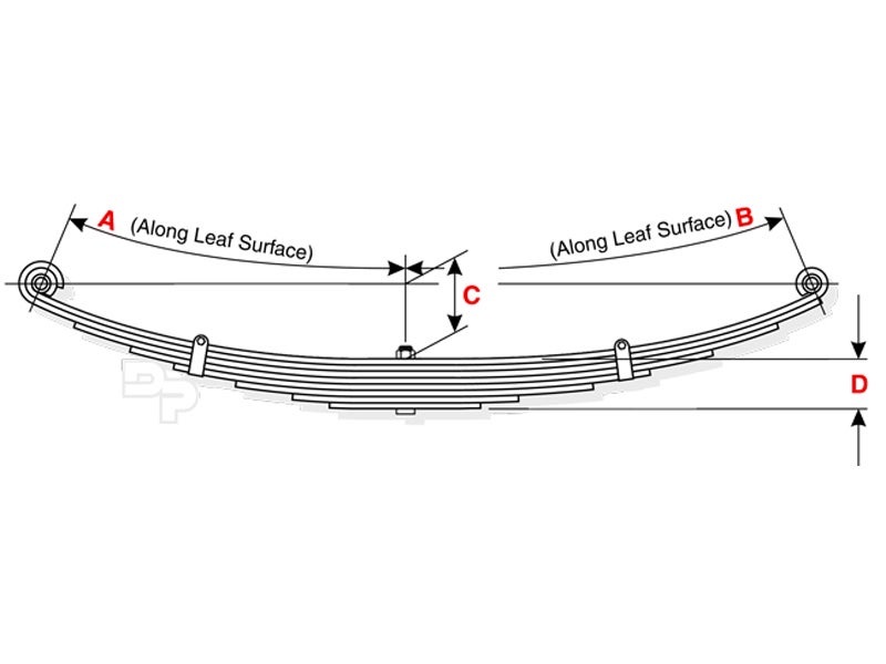 62968 Mack Front Leaf Spring 3 Leaves 2QK3435M, 25175026