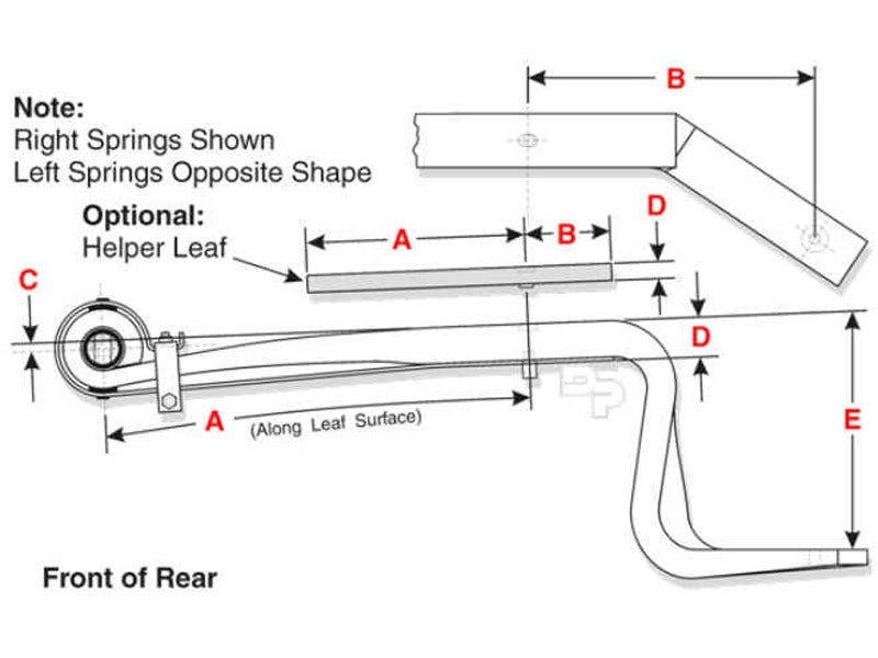 Peterbilt Rear Leaf Spring 75-171 Peterbilt, Kenworth Rear Leaf Spring | 1 Leaf | C81-6002R