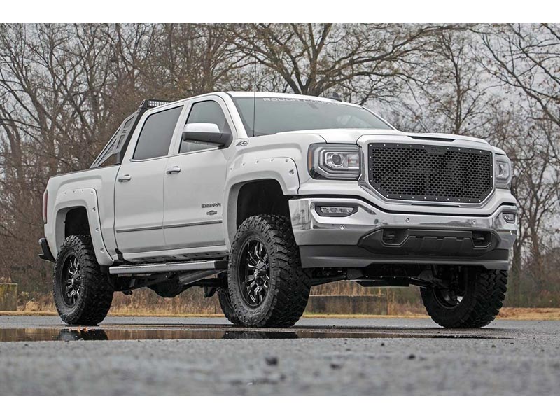 Rough Country 7 Inch Suspension Lift Kit 17430 Front And Side Truck View Rough Country 7 Inch Suspension Lift Kit 17430 Front And Side Truck View
