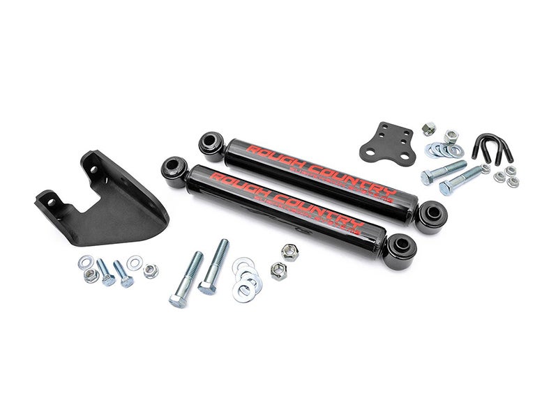 87307 Rough Country Dual Steering Stabilizer Jeep