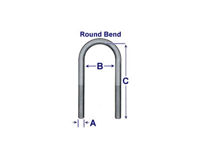 7633, Rough Country 9/16 inch Round Ubolts