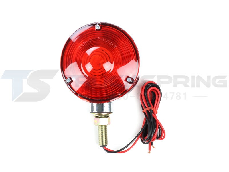 Round Front Turn Signal Lamp with Red & Amber Lenses and Chrome Finish