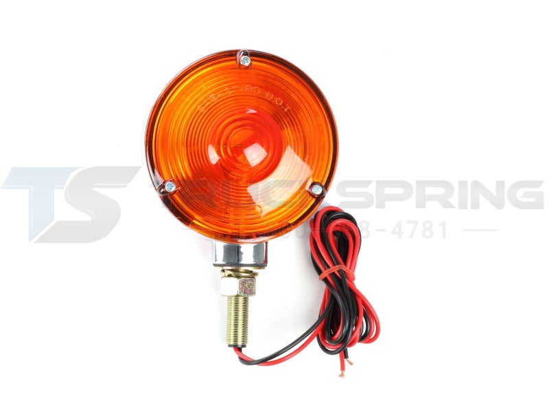 Round Front Turn Signal Lamp with Red & Amber Lenses and Chrome Finish