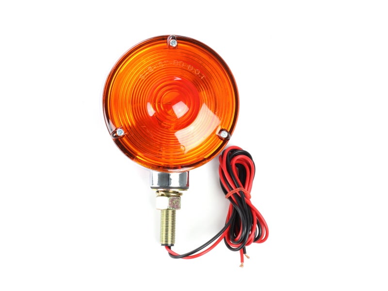 Round Front Turn Signal Lamp with Red & Amber Lenses and Chrome Finish