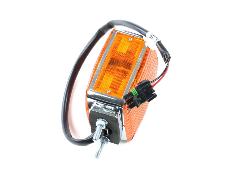 Square Front Turn Signal with Amber Lenses and Chrome Finish Mack