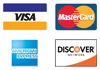 We Accept: American Express, Visa, MasterCard, Discover Network