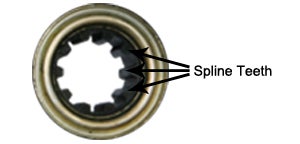 Spline teeth of a slack adjuster.